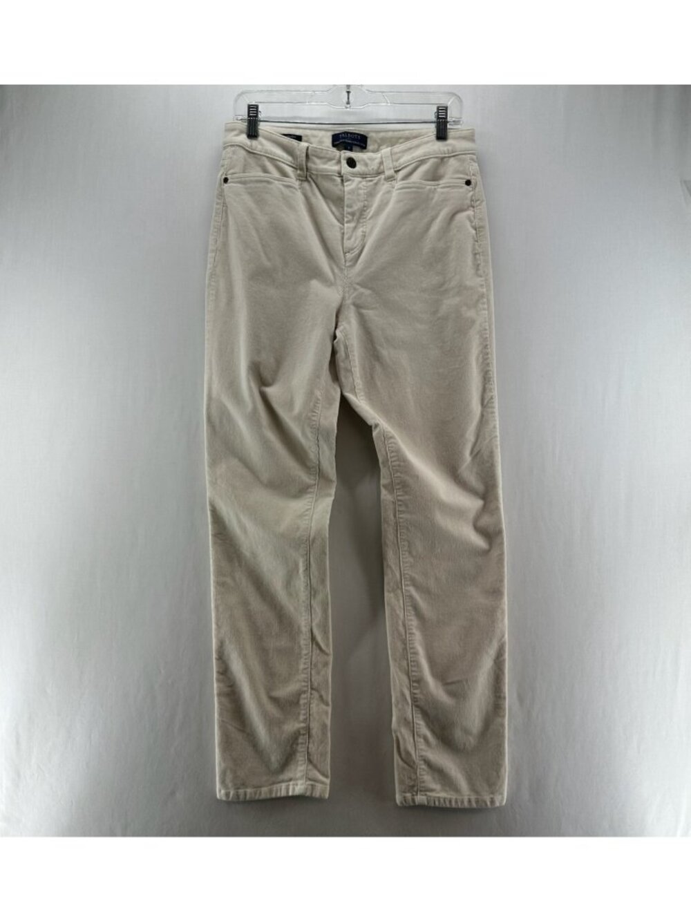 Talbots Straight Corduroy Pants Size 8 Simply Flattering Zip Fly High Rise Cream